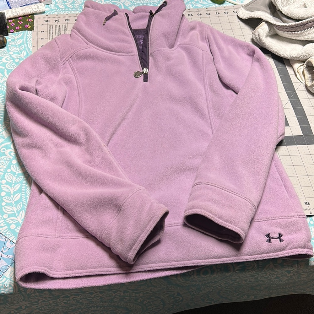Under Armour thick fleece lavendar 1/4 zip. Size Large.